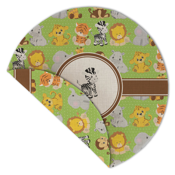 Safari Round Linen Placemats - Front (folded corner double sided)