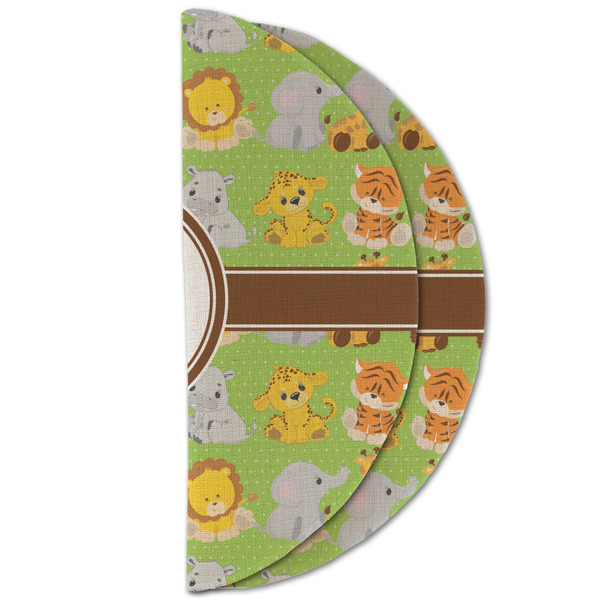 Safari Round Linen Placemats - HALF FOLDED (double sided)