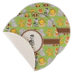 Safari Round Linen Placemat - Single Sided - Set of 4 (Personalized)