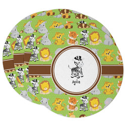 Safari Round Paper Coasters w/ Name or Text