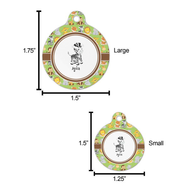 Safari Round Pet ID Tag - Large - Comparison Scale