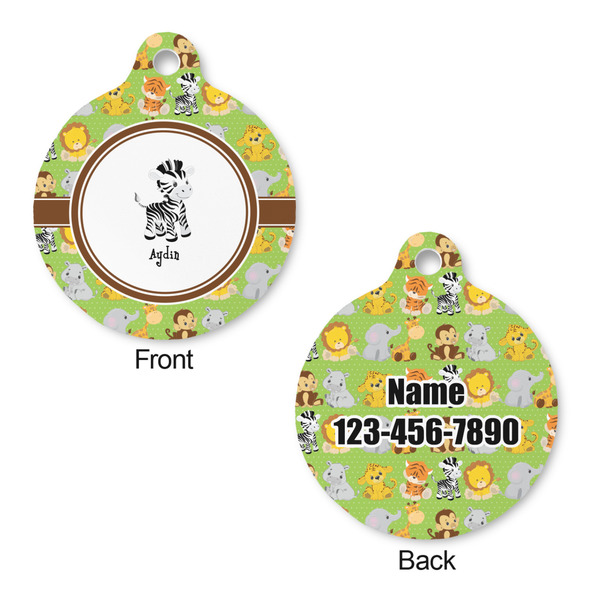 Safari Round Pet Tag - Front & Back