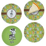 Safari Set of 4 Glass Appetizer / Dessert Plate 8" (Personalized)