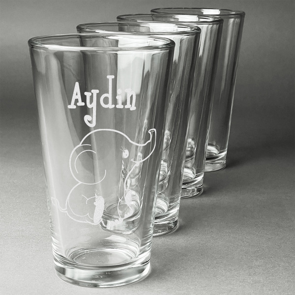 Custom Safari Pint Glasses - Engraved (Set of 4) (Personalized)