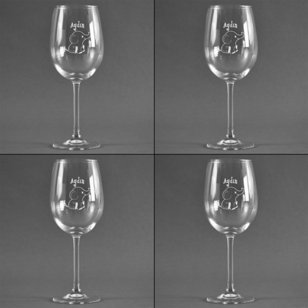 Safari Set of Four Personalized Wineglasses (Approval)