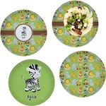 Safari Set of 4 Glass Lunch / Dinner Plate 10" (Personalized)