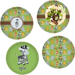 Safari Set of 4 Glass Lunch / Dinner Plate 10" (Personalized)