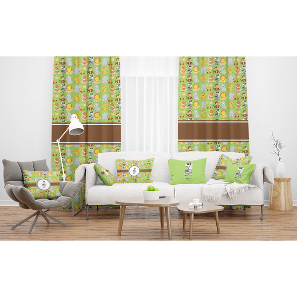 Safari Sheer and Custom Curtains in Room with Matching Pillows