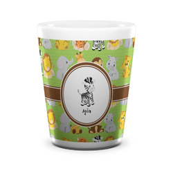 Safari Ceramic Shot Glass - 1.5 oz - White - Set of 4 (Personalized)