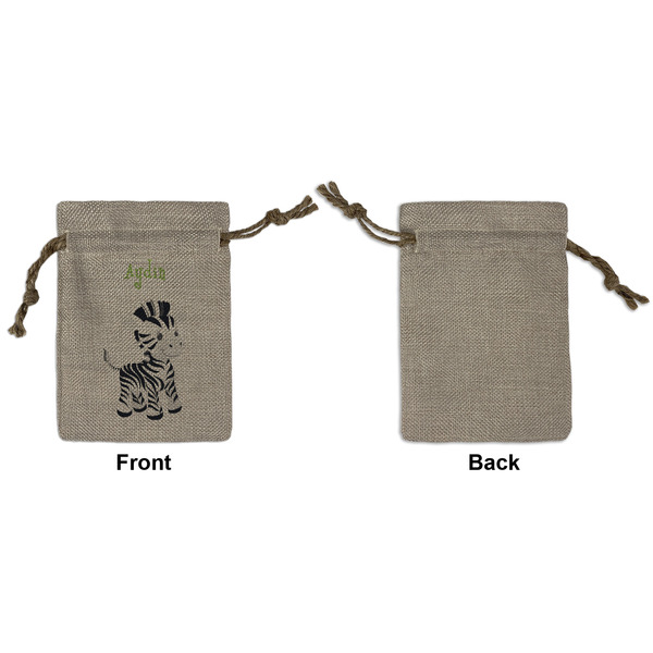 Safari Small Burlap Gift Bag - Front Approval