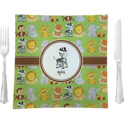 Safari 9.5" Glass Square Lunch / Dinner Plate- Single or Set of 4 (Personalized)
