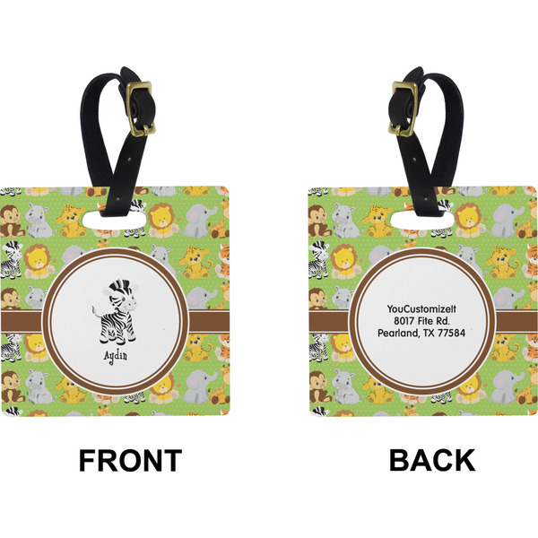Safari Square Luggage Tag (Front + Back)