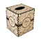 Safari Square Tissue Box Covers - Wood - Front