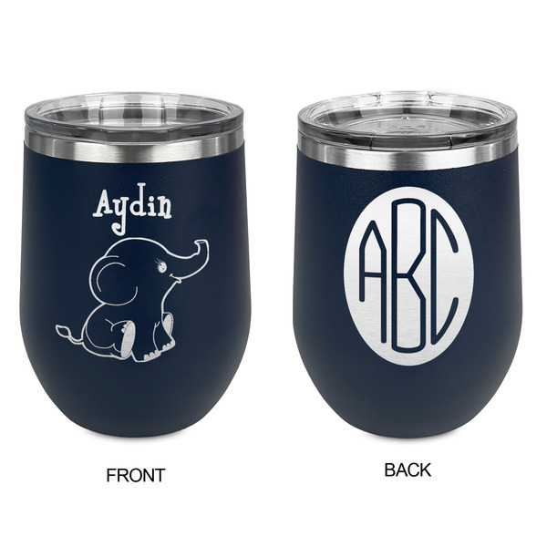 Safari Stainless Wine Tumblers - Navy - Double Sided - Approval