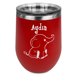 Safari Stemless Stainless Steel Wine Tumbler - Red - Double Sided (Personalized)