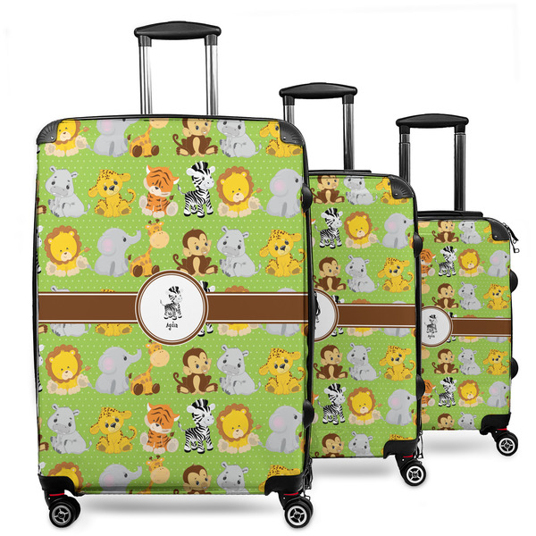 Custom Safari 3 Piece Luggage Set - 20" Carry On, 24" Medium Checked, 28" Large Checked (Personalized)