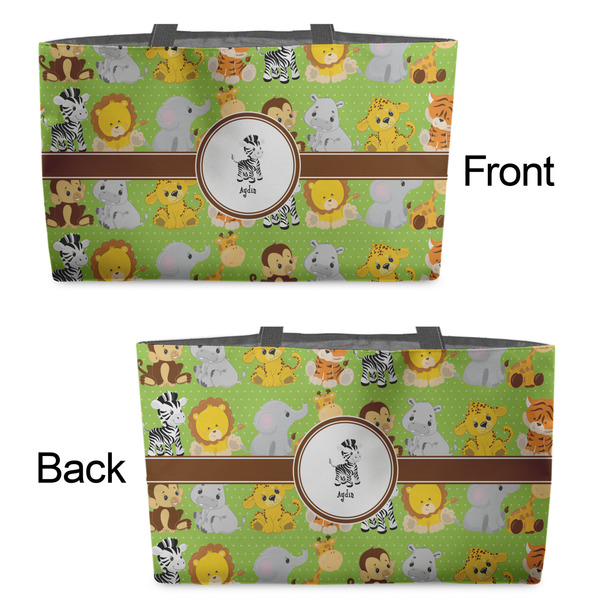 Safari Tote w/Black Handles - Front & Back Views