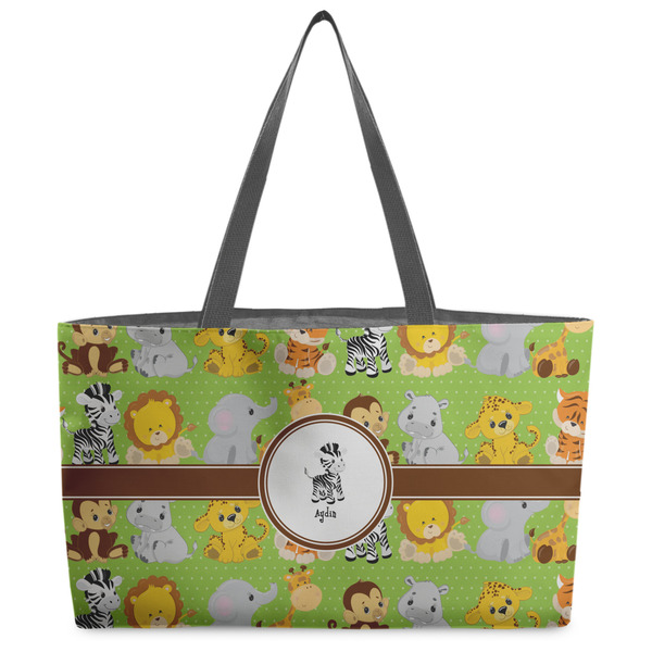 Custom Safari Beach Totes Bag - w/ Black Handles (Personalized)