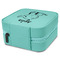 Safari Travel Jewelry Boxes - Leather - Teal - View from Rear