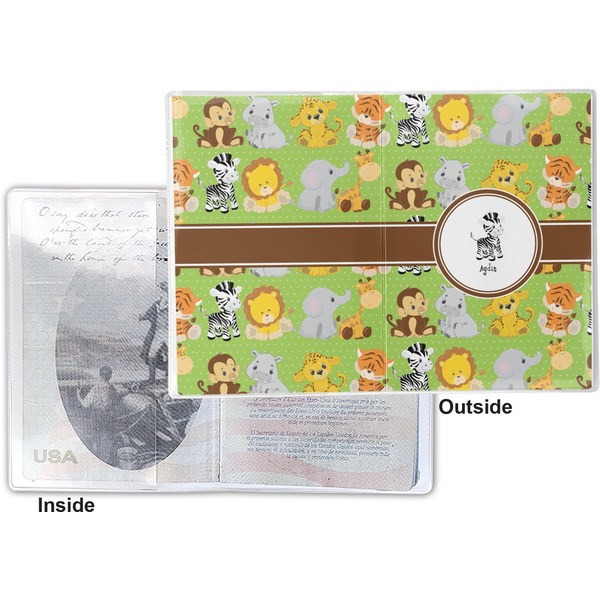 Safari Vinyl Passport Holder - Flat Front and Back