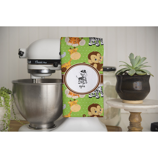 Safari Waffle Weave Towel - Full Color Print - Lifestyle Image