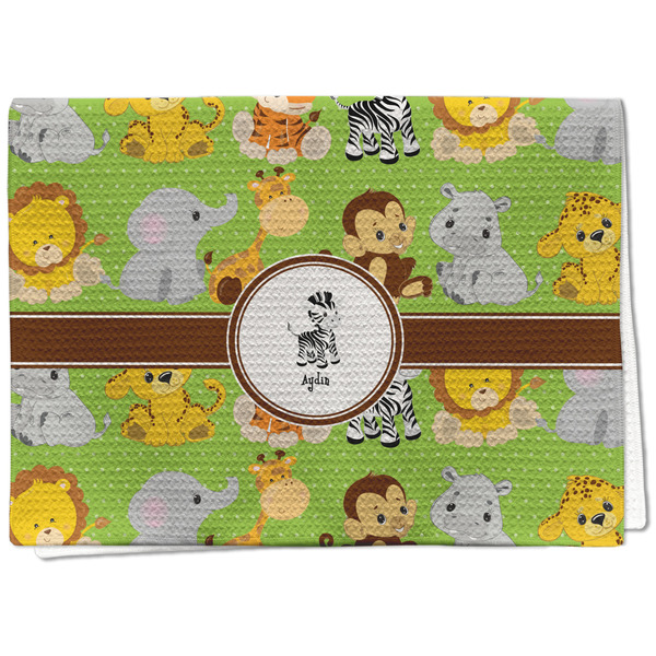 Custom Safari Kitchen Towel - Waffle Weave - Full Color Print (Personalized)