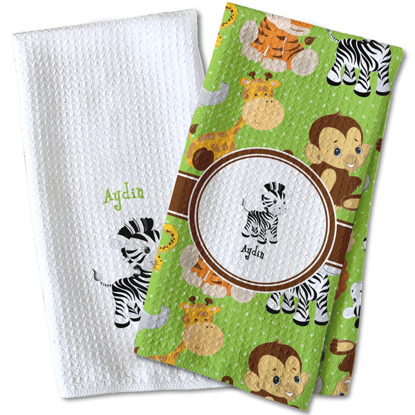 Safari Waffle Weave Towels - Two Print Styles