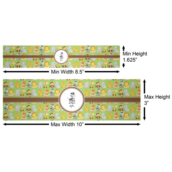 Safari Water Bottle Labels w/ Dimensions