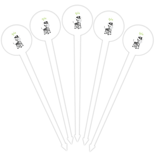 Safari White Plastic 4" Food Pick - Round - Fan View