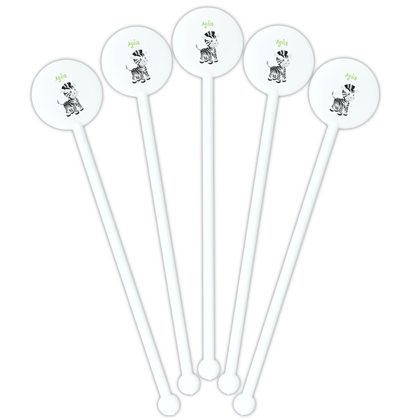 Safari White Plastic 5.5" Stir Stick - Fan View