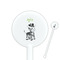 Safari 5.5" Round Plastic Stir Sticks - White - Single Sided (Personalized)