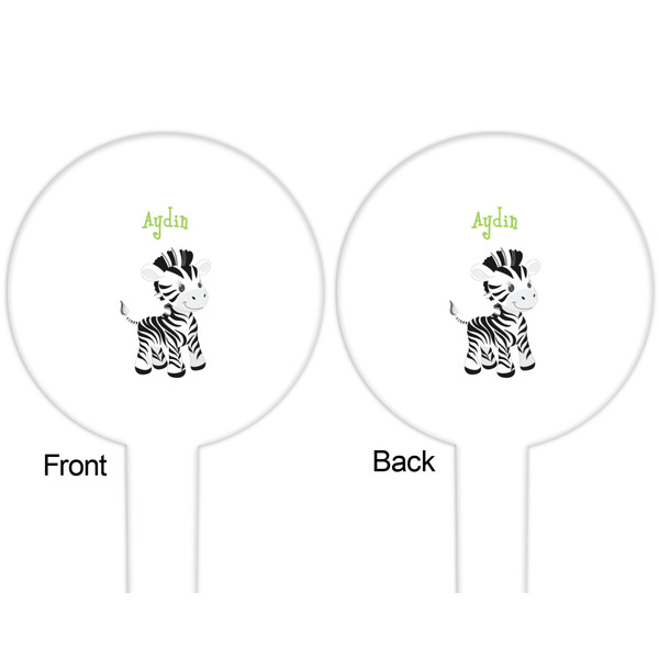 Safari White Plastic 6" Food Pick - Round - Double Sided - Front & Back