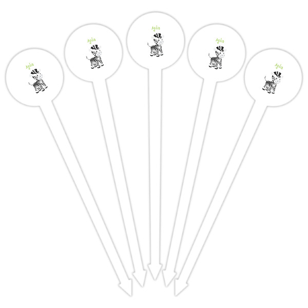 Safari White Plastic 6" Food Pick - Round - Fan View