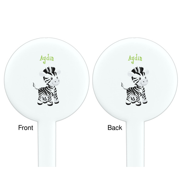 Safari White Plastic 7" Stir Stick - Double Sided - Round - Front & Back