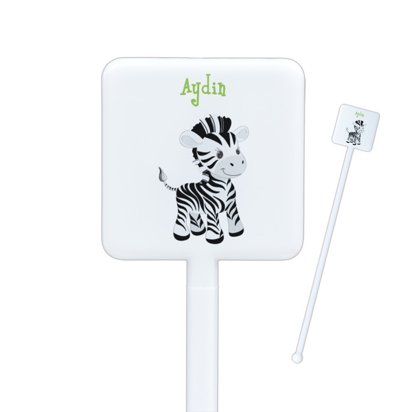 Custom Safari Square Plastic Stir Sticks - Single Sided (Personalized)