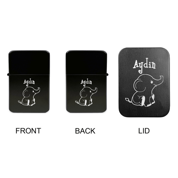 Safari Windproof Lighters - Black, Double Sided, w Lid - APPROVAL