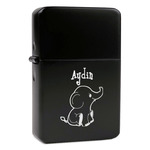 Safari Windproof Lighter - Black - Single Sided & Lid Engraved (Personalized)