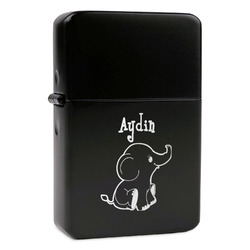 Safari Windproof Lighter - Black - Single Sided (Personalized)