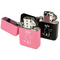 Safari Windproof Lighters - Black & Pink - Open
