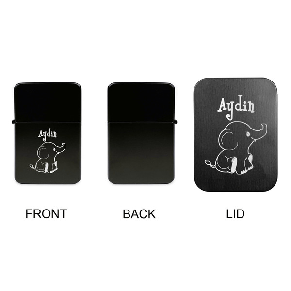 Safari Windproof Lighters - Black, Single Sided, w Lid - APPROVAL