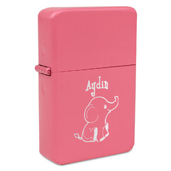 Safari Windproof Lighter - Pink - Single Sided & Lid Engraved (Personalized)