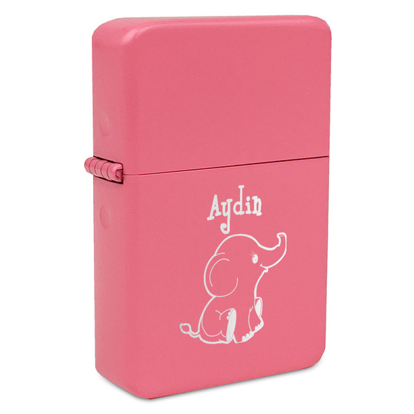 Custom Safari Windproof Lighter - Pink - Double Sided & Lid Engraved (Personalized)