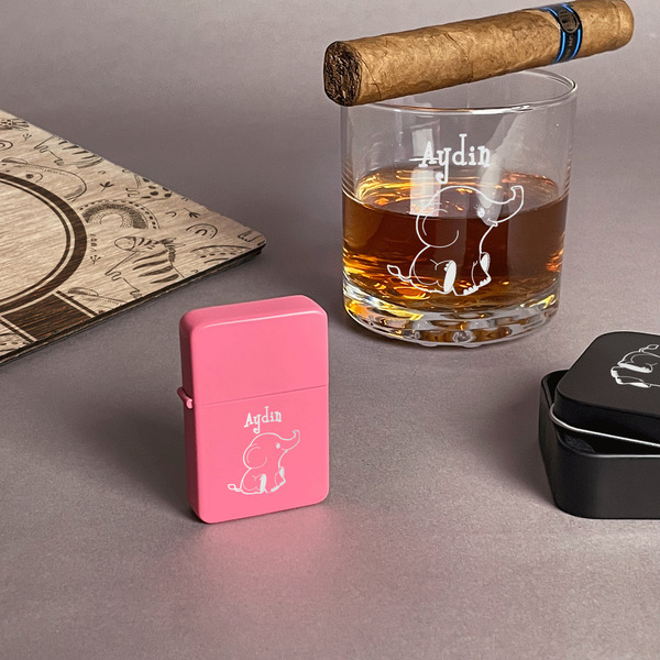 Safari Windproof Lighters - Pink - In Context