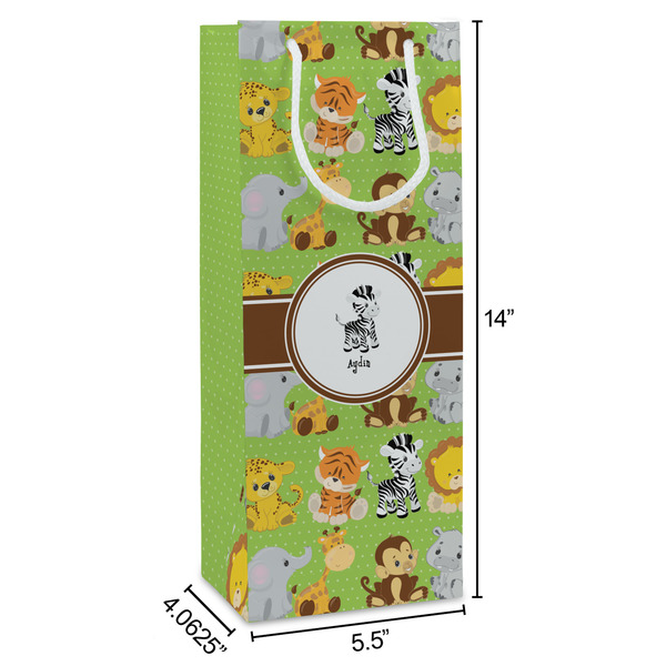 Safari Wine Gift Bag - Dimensions