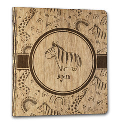 Safari Wood 3-Ring Binder - 1" Letter Size (Personalized)