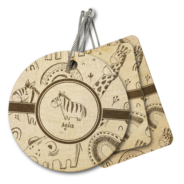 Custom Safari Wood Luggage Tag (Personalized)