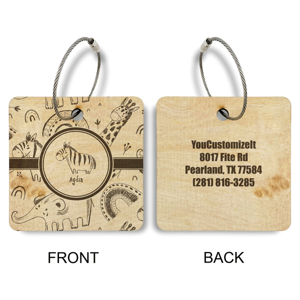 Safari Wood Luggage Tags - Square - Approval