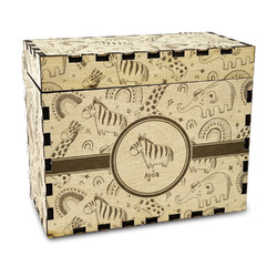 Safari Wood Recipe Box - Laser Engraved (Personalized)
