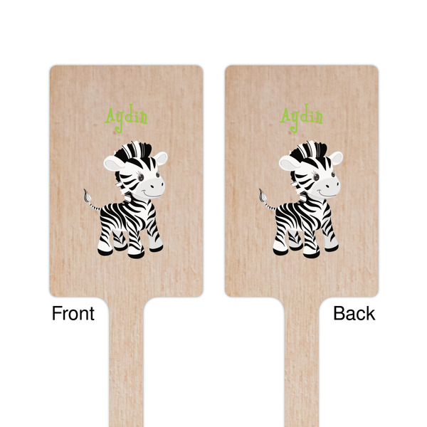 Safari Wooden 6.25" Stir Stick - Rectangular - Double Sided - Front & Back