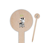 Safari 6" Round Wooden Food Picks - Single Sided (Personalized)